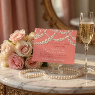 Elegant Pearl Birthday Dinner Invitation