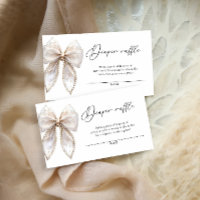 Elegant Pearl Bow Diaper Raffle Tickets