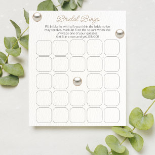 Elegant Pearl Bridal Shower Bingo Game