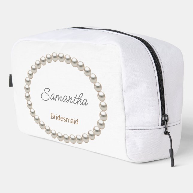 Elegant Pearl Bridal Shower Dopp Kit (Right Corner)
