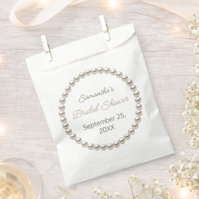Elegant Pearl Bridal Shower Favour Bags (Clipped)