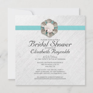 Elegant Pearl Bridal Shower Invitations