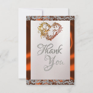 Elegant Pearl, Copper Ribbon & Sparkle Thank You Card
