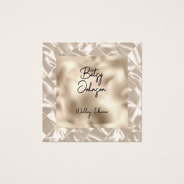 Elegant Pearl Foil Business Card (Front)