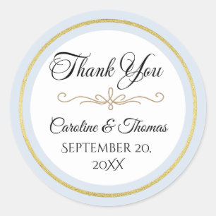 Elegant Pearl Gold Script Wedding Romantic Pearls Classic Round Sticker
