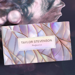 Elegant Pearl Iridescence Holographic Pastel Business Card