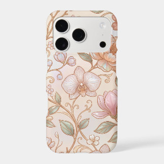 Elegant Pearl Orchid Rose Gold Art Nouveau Floral