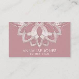 Elegant Pearl Rose Gold Lotus Flower  Business Card