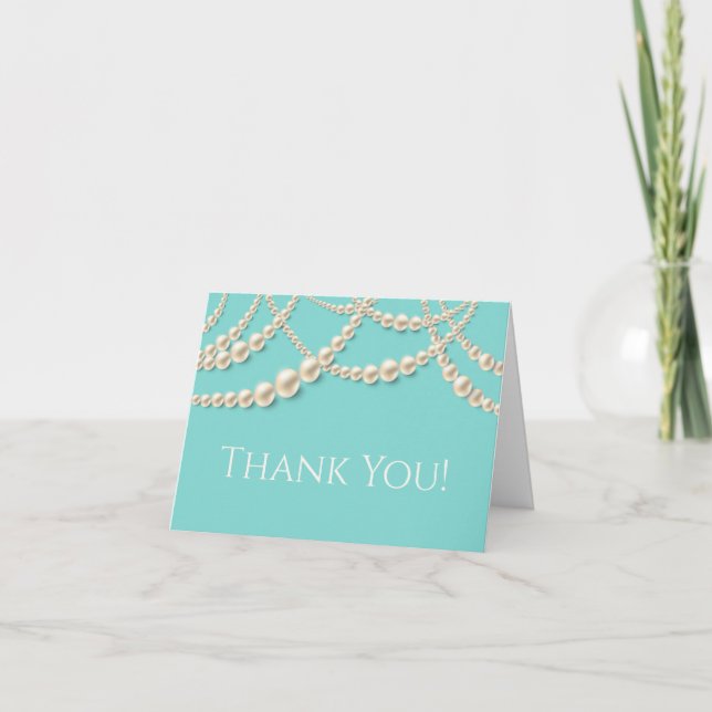 Elegant Pearl Thank You Card (Front)