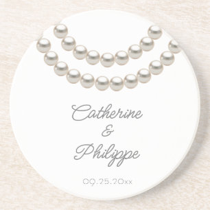 Elegant Pearl Wedding Coaster