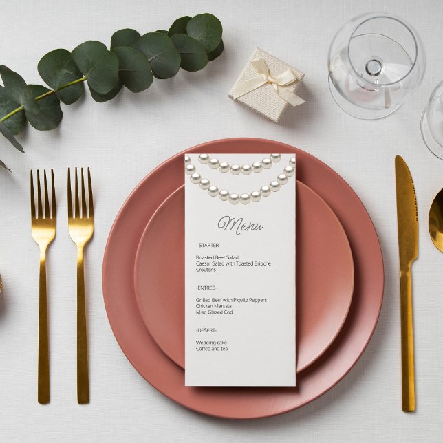 Elegant Pearl Wedding Menu (Creator Uploaded)