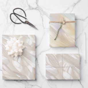 Elegant Pearl White Shell Abstract Wrapping Paper Sheet
