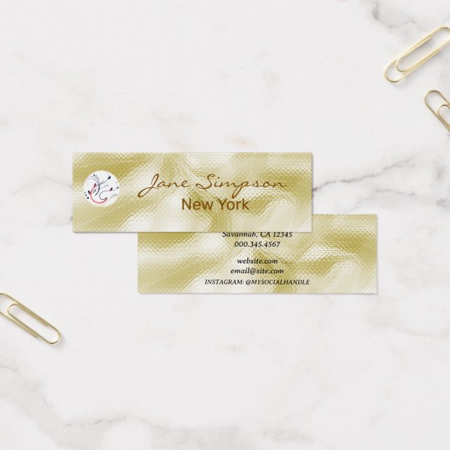 Elegant Pearlescent Gold Texture  Profile Card (Office)