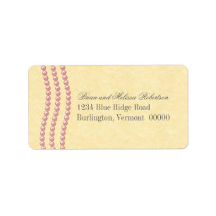 Elegant Pearls Address Labels, Pink Label