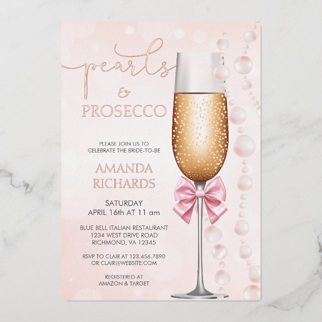 Elegant Pearls and Prosecco Bridal Shower (Front)