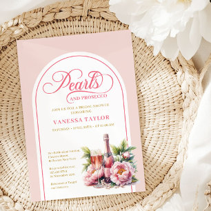 Elegant Pearls and Prosecco Bridal Shower Card