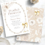 Elegant Pearls and Prosecco Bridal Shower Invitation<br><div class="desc">Elevate your celebration with our Elegant Pearls and Prosecco Bridal Shower Invitation. Featuring delicate watercolor boho chic cream and tan florals adorned with lovely pearls and gold-dusted champagne glasses, this collection exudes timeless sophistication. Perfect for a champagne brunch affair, this collection sets the tone for an unforgettable gathering filled with...</div>