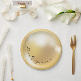 Elegant Pearls and prosecco bridal shower  Paper Plate
