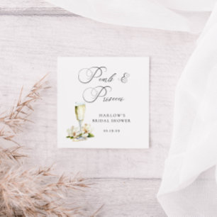 Elegant Pearls and Prosecco Bridal Shower  Square Sticker