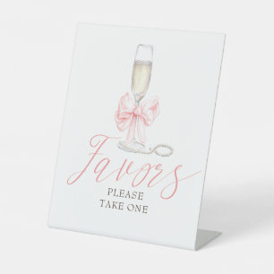 Elegant Pearls and Prosecco Coquette Favours Sign