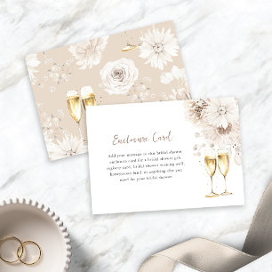 Elegant Pearls and Prosecco Enclosure Card