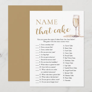 Elegant Pearls and Prosecco Name That Cake Game Invitation