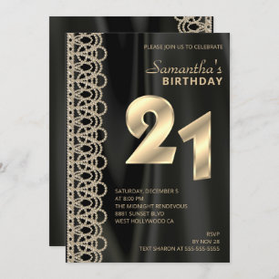 Elegant Pearls and Satin Birthday Invitation