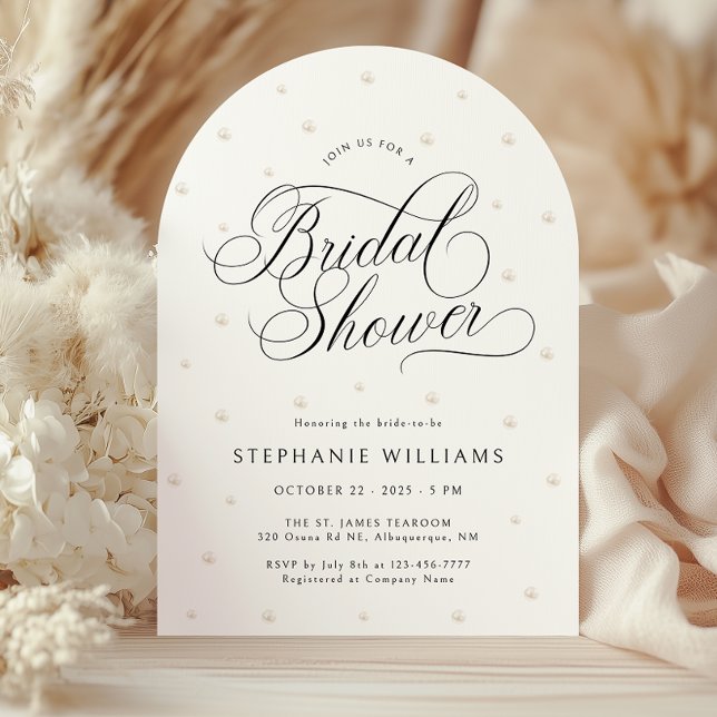 Elegant Pearls Bridal Shower Arch Invitation (Creator Uploaded)