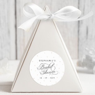 Elegant Pearls Bridal Shower Classic Round Sticker