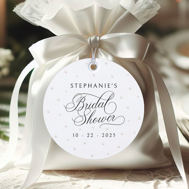 Elegant Pearls Bridal Shower Favour Tags (Creator Uploaded)