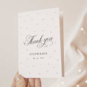 Elegant Pearls Bridal Shower Folded Thank You Card
