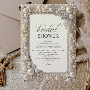 Elegant Pearls Bridal Shower Invitation