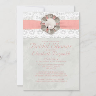 Elegant Pearls Bridal Shower Invitations