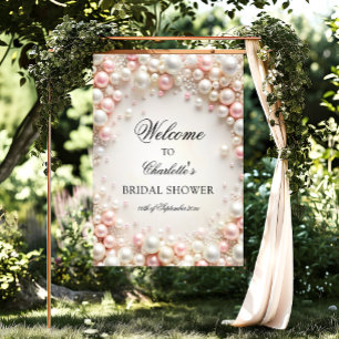 Elegant Pearls Bridal Shower Welcome Poster
