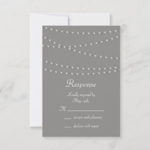 Elegant Pearls on Grey RSVP