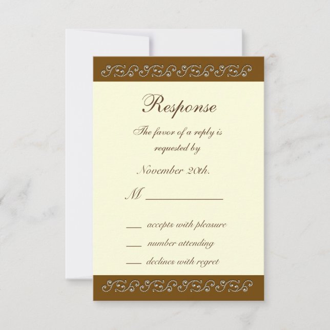 Elegant Pearls on Ivory RSVP (Front)