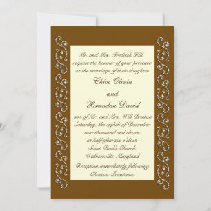 Elegant Pearls on Ivory Wedding Invitation