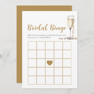 Elegant Pearls & Prosecco Bridal Bingo Game Card