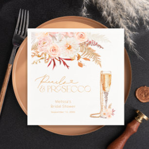 Elegant Pearls & Prosecco Bridal Shower Napkin