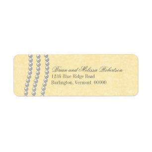 Elegant Pearls Return Address Labels, Ivory