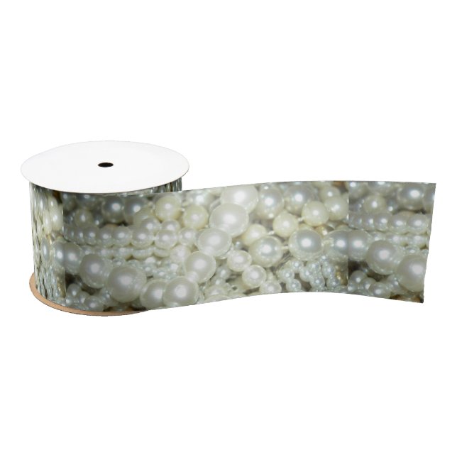 Elegant Pearls Ribbon Satin Ribbon (Spool)
