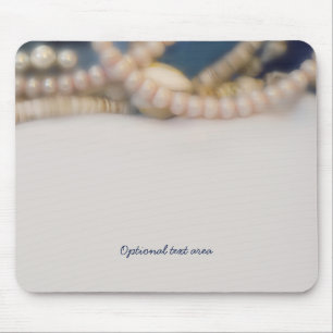 Elegant Pearls & Sea Shells Beach Personalised Mouse Mat