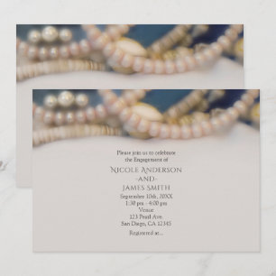 Elegant Pearls & Sea Shells Beach Wedding Invitation