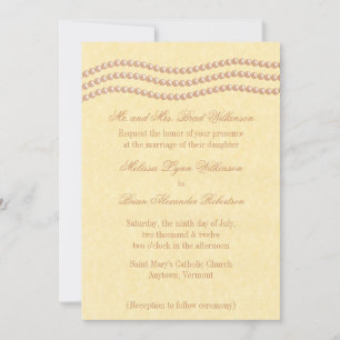 Elegant Pearls Wedding Invitation, Champagne Invitation