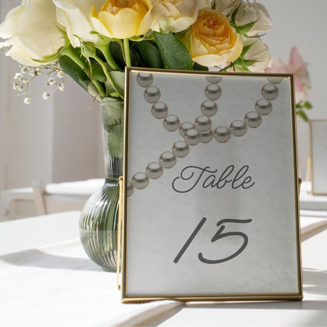 Elegant pearls wedding table number (Creator Uploaded)
