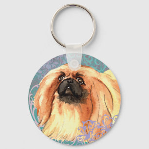 Elegant Pekingese Key Ring