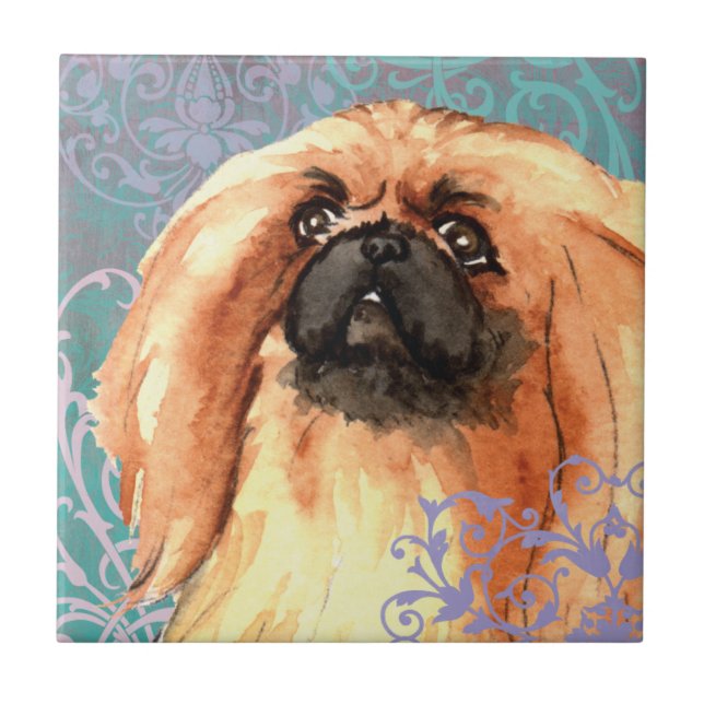 Elegant Pekingese Tile (Front)
