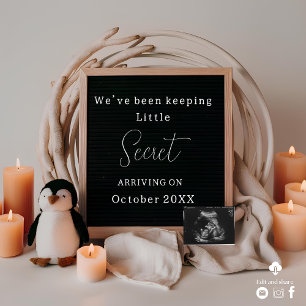 Elegant Penguin Pregnancy Announcement Card