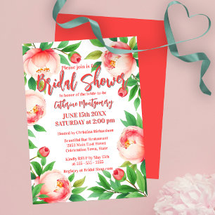 Elegant Peonies and Greenery Bridal Shower Invitation