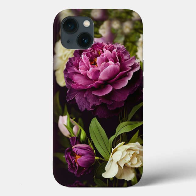 Elegant Peonies & Roses Phone Case (Back)